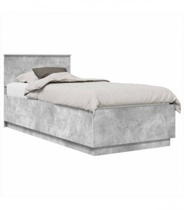 vidaXL Bed Frame Concrete Grey 100 x 200 cm Engineered Wood