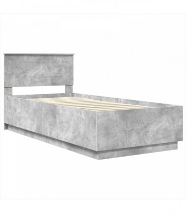 vidaXL Bed Frame Concrete Grey 100 x 200 cm Engineered Wood