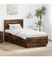 vidaXL Bed Frame Smoked Oak 100 x 200 cm Engineered Wood