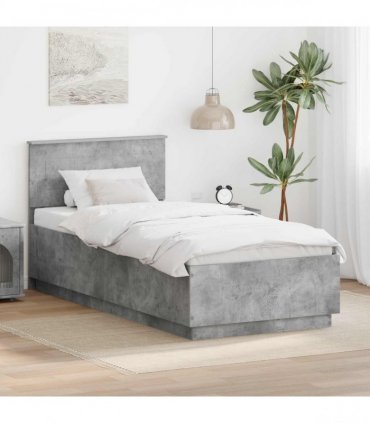 vidaXL Bed Frame Concrete Grey 70 x 190 cm Engineered Wood