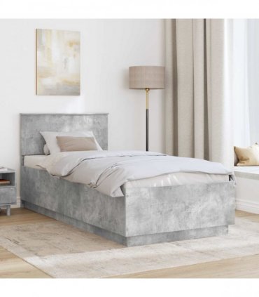 vidaXL Bed Frame Concrete Grey 70 x 190 cm Engineered Wood