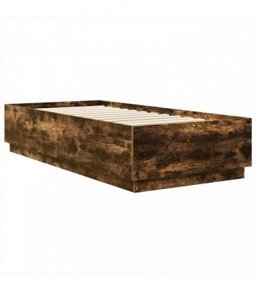 vidaXL Bed Frame with Headboard Smoked Oak 70 x 190 cm Engineered Wood