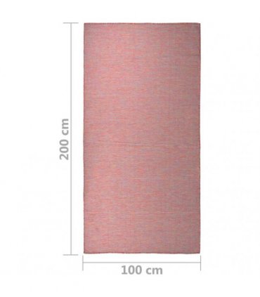vidaXL Outdoor Flatweave Rug 100x200 cm Red