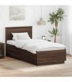 vidaXL Bed Frame with Headboard Brown Oak 70 x 190 cm Engineered Wood