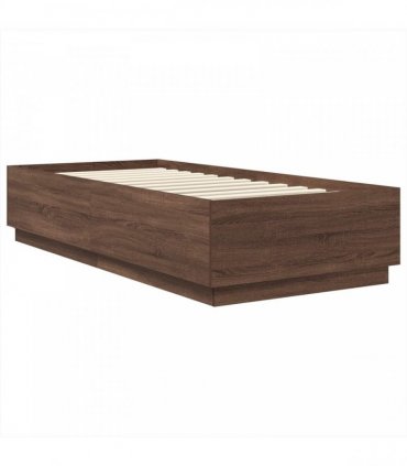 vidaXL Bed Frame with Headboard Brown Oak 70 x 190 cm Engineered Wood