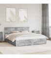 vidaXL Bed Frame Concrete Grey 200 x 200 cm Engineered Wood