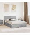 vidaXL Bed Frame Grey Sonoma 160 x 200 cm Engineered Wood