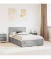 vidaXL Bed Frame Concrete Grey 120 x 190 cm Engineered Wood