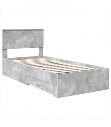vidaXL Bed Frame Concrete Grey 100 x 200 cm Engineered Wood