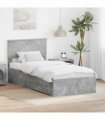 vidaXL Bed Frame Concrete Grey and Silver 75 x 190 cm Engineered Wood