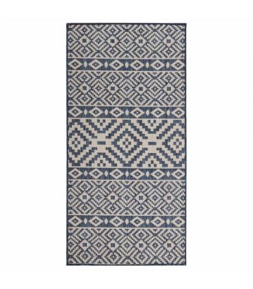 vidaXL Outdoor Flatweave Rug 80x150 cm Blue Stripes