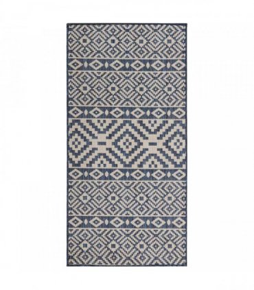 vidaXL Outdoor Flatweave Rug 80x150 cm Blue Stripes