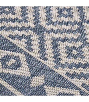 vidaXL Outdoor Flatweave Rug 80x150 cm Blue Stripes