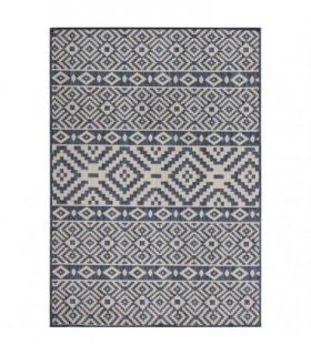 vidaXL Outdoor Flatweave Rug 120x170 cm Blue Stripes