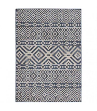 vidaXL Outdoor Flatweave Rug 120x170 cm Blue Stripes