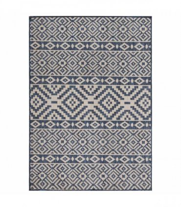 vidaXL Outdoor Flatweave Rug 140x200 cm Blue Stripes