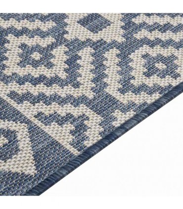 vidaXL Outdoor Flatweave Rug 140x200 cm Blue Stripes