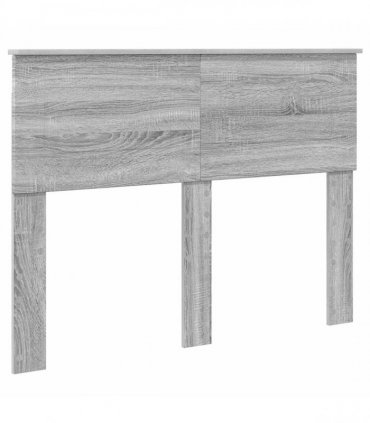 vidaXL Bed Frame with Shelf Grey Sonoma 135 x 190 cm Engineered Wood