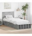 vidaXL Bed Frame with Shelf Concrete Grey 90 x 200 cm Engineered Wood