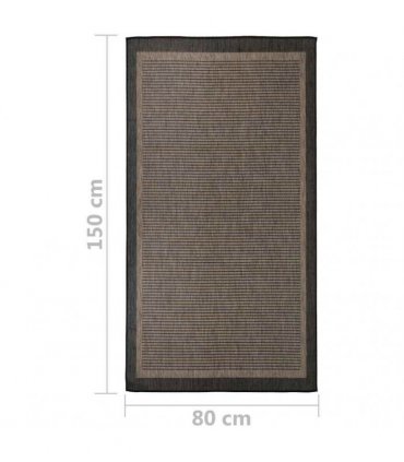 vidaXL Outdoor Flatweave Rug 80x150 cm Dark Brown