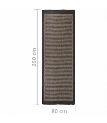 vidaXL Outdoor Flatweave Rug 80x250 cm Dark Brown