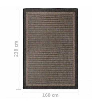vidaXL Outdoor Flatweave Rug 160x230 cm Dark Brown