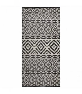 vidaXL Outdoor Flatweave Rug 80x150 cm Black Stripes