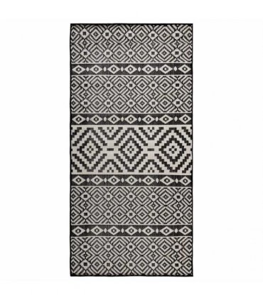 vidaXL Outdoor Flatweave Rug 80x150 cm Black Stripes