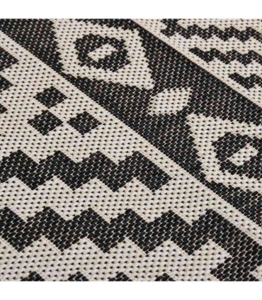 vidaXL Outdoor Flatweave Rug 80x150 cm Black Stripes