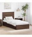 vidaXL Storage Bed with Drawer Brown Oak 75 x 190 cm Engineered Wood