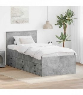 vidaXL Daybed Concrete Grey and Black 70 x 190 cm Engineered Wood