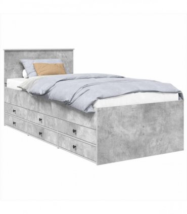 vidaXL Daybed Concrete Grey and Black 70 x 190 cm Engineered Wood
