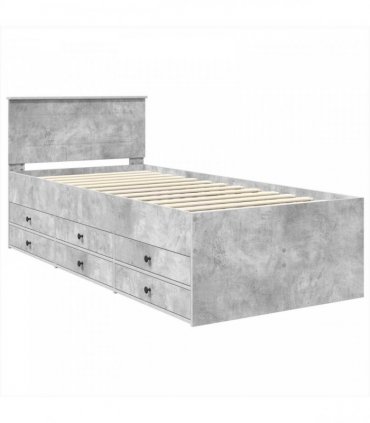 vidaXL Daybed Concrete Grey and Black 70 x 190 cm Engineered Wood
