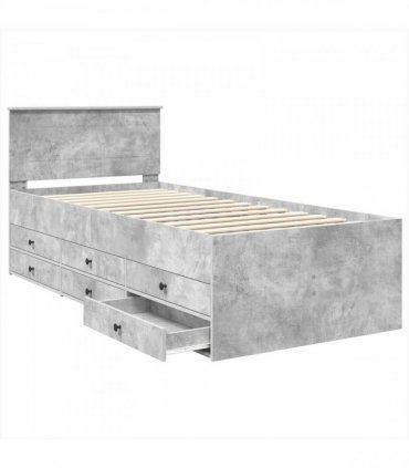 vidaXL Daybed Concrete Grey and Black 70 x 190 cm Engineered Wood