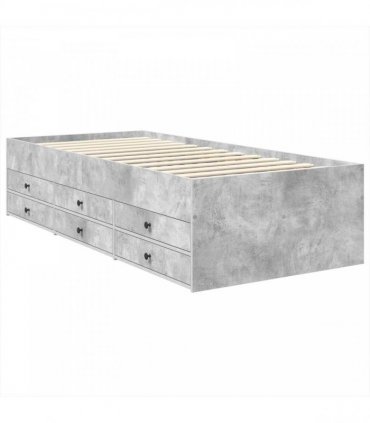 vidaXL Daybed Concrete Grey and Black 70 x 190 cm Engineered Wood