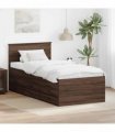 vidaXL Daybed Manual Brown Oak and Black 75 x 190 cm Engineered Wood