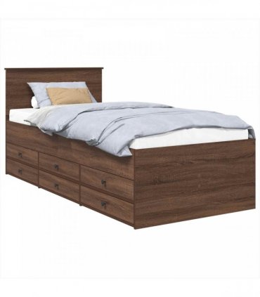 vidaXL Daybed Manual Brown Oak and Black 75 x 190 cm Engineered Wood