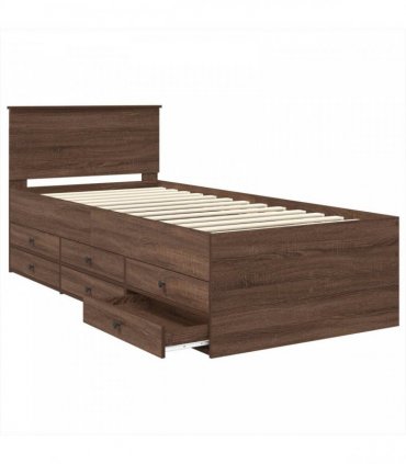 vidaXL Daybed Manual Brown Oak and Black 75 x 190 cm Engineered Wood
