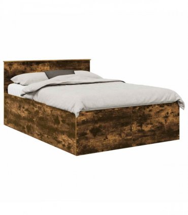 vidaXL Bed Frame Smoked Oak 150 x 200 cm Engineered Wood