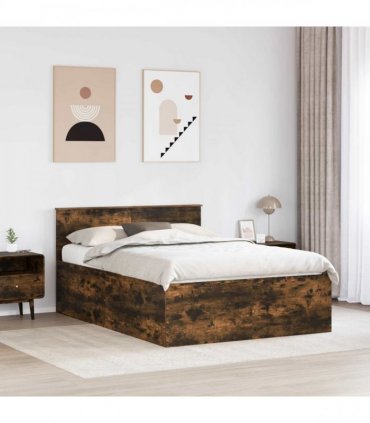 vidaXL Bed Frame Smoked Oak 150 x 200 cm Engineered Wood