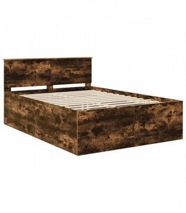 vidaXL Bed Frame Smoked Oak 150 x 200 cm Engineered Wood