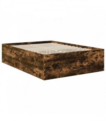 vidaXL Bed Frame Smoked Oak 150 x 200 cm Engineered Wood