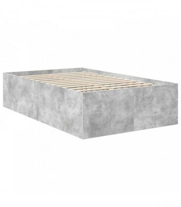 vidaXL Bed Frame Concrete Grey 135 x 190 cm Engineered Wood