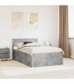 vidaXL Bed Frame Concrete Grey 120 x 190 cm Engineered Wood