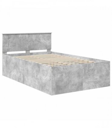 vidaXL Bed Frame Concrete Grey 120 x 190 cm Engineered Wood