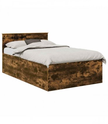 vidaXL Bed Frame Smoked Oak 120 x 190 cm Engineered Wood