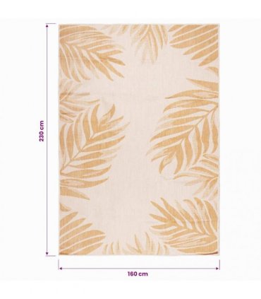 vidaXL Outdoor Flatweave Rug 160x230 cm Leaf Pattern