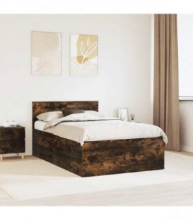 vidaXL Bed Frame Smoked Oak 120 x 200 cm Engineered Wood