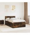 vidaXL Bed Frame Smoked Oak 120 x 200 cm Engineered Wood
