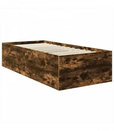 vidaXL Bed Frame Smoked Oak 100 x 200 cm Engineered Wood